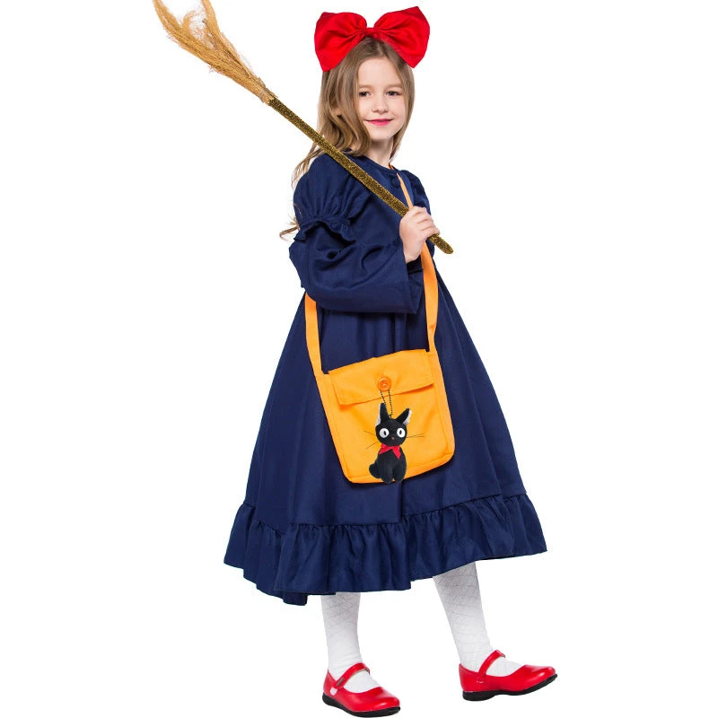 Kids/ Adults Version Kiki's Delivery Service Cosplay Kiki Cosplay Dress Costume Halloween Cosplay Outfit 9 Kids/ Adults Version Kiki's Delivery Service Cosplay Kiki Cosplay Dress Costume Halloween Cosplay Outfit - Image 7