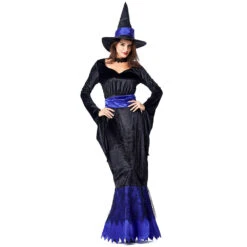 Blue Black Maxi Dress Witch Cosplay Costume Halloween/Stage Performance/Party -Procosplayshop 10432373405 1734513592