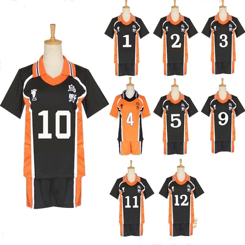 Anime Haikyu!! Karasuno Cosplay Costume Cosplay T-shirt And Shorts Sports Suit Set 3 Anime Haikyu!! Karasuno Cosplay Costume Cosplay T-shirt And Shorts Sports Suit Set