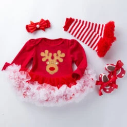 Christmas Baby Girls Boys Toddler Christmas Dress 4pcs Set -Procosplayshop 2020ChristmasBabyGirlsBoysToddlerChristmasDress5pcsSet 7
