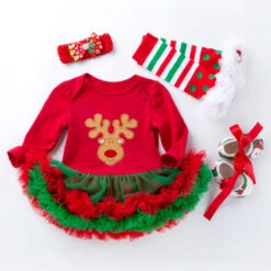 Christmas Baby Girls Boys Toddler Christmas Dress 4pcs Set -Procosplayshop 2020ChristmasBabyGirlsBoysToddlerChristmasDress5pcsSet 8