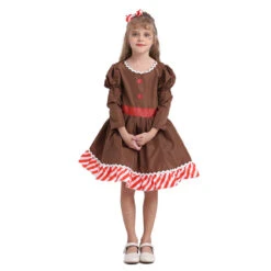 2020 Christmas Kids Girls Gingerbread Man Cosplay Costume Dress Performance Dress -Procosplayshop 2020ChristmasKidsGirlsGingerbreadmanCosplayCostumeDressPerformanceDress 3