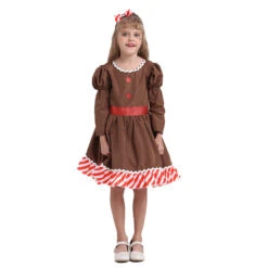 2020 Christmas Kids Girls Gingerbread Man Cosplay Costume Dress Performance Dress -Procosplayshop 2020ChristmasKidsGirlsGingerbreadmanCosplayCostumeDressPerformanceDress 5