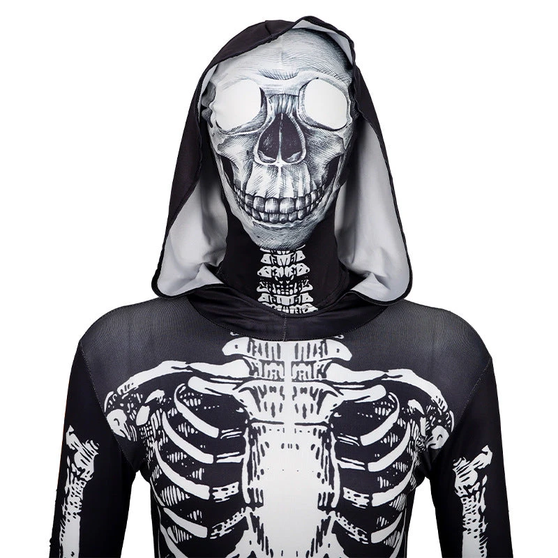 2023 Child Adult Halloween Dress Up Costume Skeleton Man Zentai Black And White Skeleton Costume Jumpsuit 4 2023 Child Adult Halloween Dress Up Costume Skeleton Man Zentai Black And White Skeleton Costume Jumpsuit - Image 2