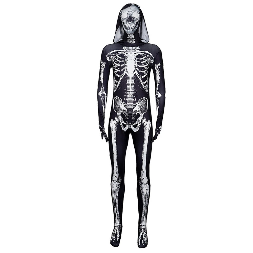 2023 Child Adult Halloween Dress Up Costume Skeleton Man Zentai Black And White Skeleton Costume Jumpsuit 3 2023 Child Adult Halloween Dress Up Costume Skeleton Man Zentai Black And White Skeleton Costume Jumpsuit
