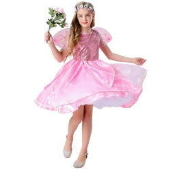 2023 Child Elf Princess Costume Girls Pink Flower Fairy Costume With Wings Fairy Godmother Cosplay Performance Costume 9 2023 Child Elf Princess Costume Girls Pink Flower Fairy Costume With Wings Fairy Godmother Cosplay Performance Costume -Procosplayshop 2023ChildElfPrincessCostumeGirlsPinkFlowerFairyCostumeWithWingsFairyGodmotherCosplayPerformanceCostume 3