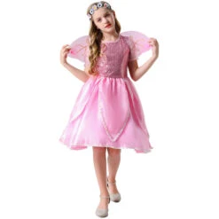 2023 Child Elf Princess Costume Girls Pink Flower Fairy Costume With Wings Fairy Godmother Cosplay Performance Costume 11 2023 Child Elf Princess Costume Girls Pink Flower Fairy Costume With Wings Fairy Godmother Cosplay Performance Costume -Procosplayshop 2023ChildElfPrincessCostumeGirlsPinkFlowerFairyCostumeWithWingsFairyGodmotherCosplayPerformanceCostume 5