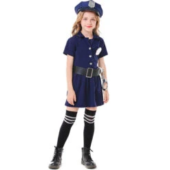 2023 Halloween Child Girls Policewoman Costume Dress Stage Performance Costume