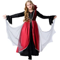 2023 Halloween Costume Kids Girls Vampire Costume Dress Children Stage Performance Costumes