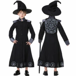 2023 Halloween Costumes Black Robe Wizard Witch Costume Family Matching Costume For Women Men Kids -Procosplayshop 2023HalloweenCostumesBlackRobeWizardWitchCostumeFamilyMatchingCostumeforWomenMenKids 1