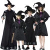 2023 Halloween Costumes Black Robe Wizard Witch Costume Family Matching Costume For Women Men Kids -Procosplayshop 2023HalloweenCostumesBlackRobeWizardWitchCostumeFamilyMatchingCostumeforWomenMenKids 2