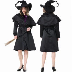 2023 Halloween Costumes Black Robe Wizard Witch Costume Family Matching Costume For Women Men Kids -Procosplayshop 2023HalloweenCostumesBlackRobeWizardWitchCostumeFamilyMatchingCostumeforWomenMenKids 7