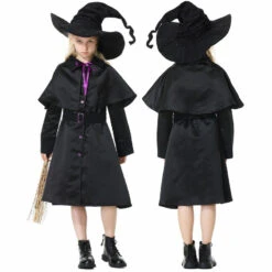 2023 Halloween Costumes Black Robe Wizard Witch Costume Family Matching Costume For Women Men Kids -Procosplayshop 2023HalloweenCostumesBlackRobeWizardWitchCostumeFamilyMatchingCostumeforWomenMenKids 8