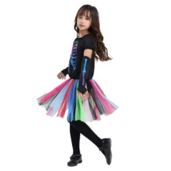 2023 Halloween Kids Colorful Neon Skeleton Costume School Party Halloween Girls Mesh Dress Costume 9 2023 Halloween Kids Colorful Neon Skeleton Costume School Party Halloween Girls Mesh Dress Costume -Procosplayshop 2023HalloweenKidsColorfulNeonSkeletonCostumeSchoolPartyHalloweenGirlsMeshDressCostume 5