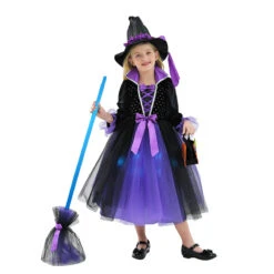 2023 Halloween Kids Costume Girls Wizard Glow Purple Dress Witch Princess Mesh Dress Performance Costume 9 2023 Halloween Kids Costume Girls Wizard Glow Purple Dress Witch Princess Mesh Dress Performance Costume -Procosplayshop 2023HalloweenKidsCostumeGirlsWizardGlowPurpleDressWitchPrincessMeshDressPerformanceCostume 3