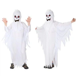 2023 Halloween Kids Costumes Scary White Little Ghost Costume Outfit Robe For Girls Boys