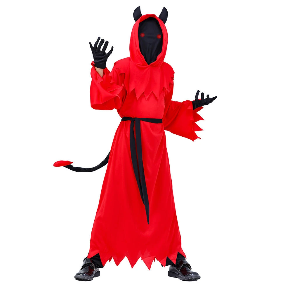 2023 Halloween Kids Red Demon Costume Girls Boys Halloween Carnival Red Demon Outfit 3 2023 Halloween Kids Red Demon Costume Girls Boys Halloween Carnival Red Demon Outfit
