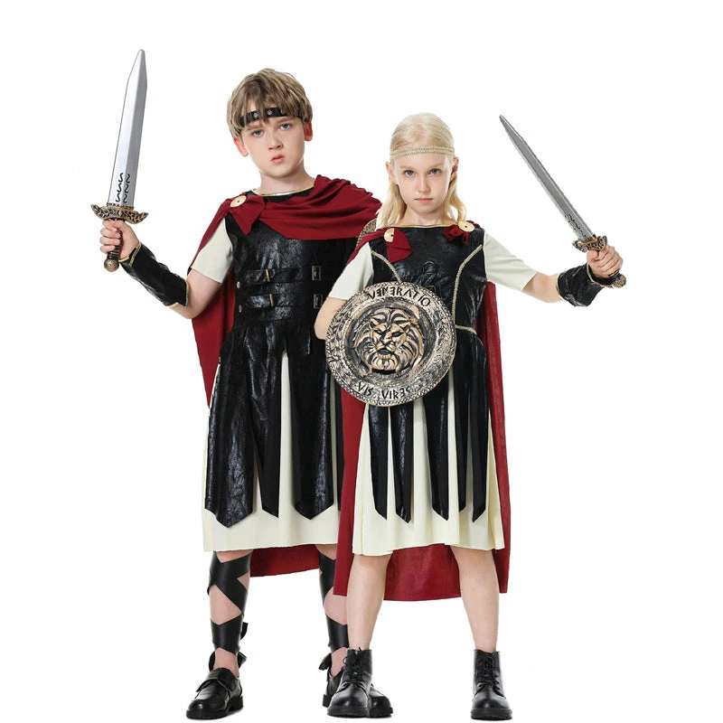 2023 Halloween Kids Spartan Warrior Costume With Shield And Sword Props Boys Girls Ancient Roman Warrior Costume 3 2023 Halloween Kids Spartan Warrior Costume With Shield And Sword Props Boys Girls Ancient Roman Warrior Costume