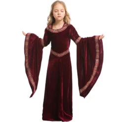 2023 Halloween Kids Vampire Costume Girls Performance Costume Burgundy European Medieval Costume 9 2023 Halloween Kids Vampire Costume Girls Performance Costume Burgundy European Medieval Costume -Procosplayshop 2023HalloweenKidsVampireCostumeGirlsPerformanceCostumeBurgundyEuropeanMedievalCostume 3