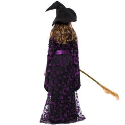 2023 Kids Girls Purple Witch Costume Purple Star And Moon Printed Witch Long Dresses Stage Performance Costumes -Procosplayshop 2023KidsGirlsPurpleWitchCostumePurpleStarandMoonPrintedWitchLongDressesStagePerformanceCostumes 1