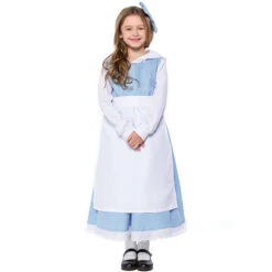 2023 Kids Halloween Costumes Belle Blue And White Dress Costume Girls Halloween Stage Performance Costume