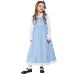 2023 Kids Halloween Costumes Belle Blue And White Dress Costume Girls Halloween Stage Performance Costume -Procosplayshop 2023KidsHalloweenCostumesBelleBlueandWhiteDressCostumeGirlsHalloweenStagePerformanceCostume 4