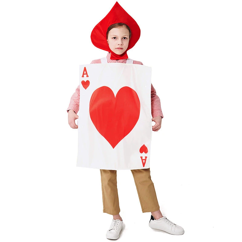 2023 Kids Halloween Costumes Poker Ace Of Hearts Costume Girls Boys Cosplay Outfit Stage Performance Costume 3 2023 Kids Halloween Costumes Poker Ace Of Hearts Costume Girls Boys Cosplay Outfit Stage Performance Costume