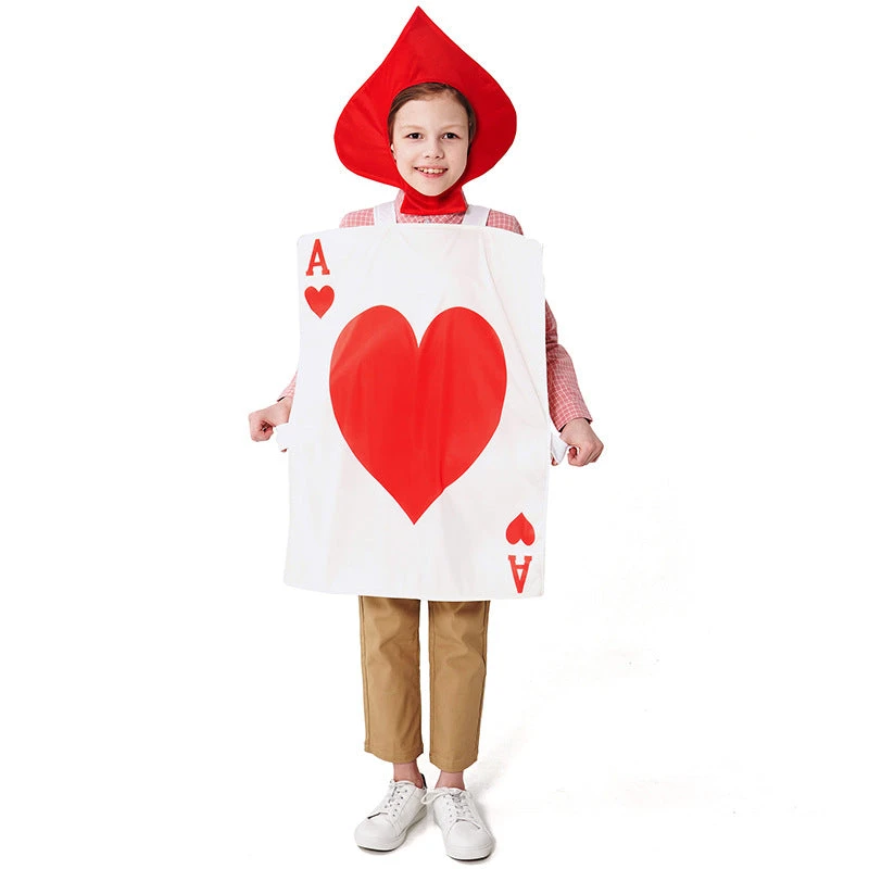 2023 Kids Halloween Costumes Poker Ace Of Hearts Costume Girls Boys Cosplay Outfit Stage Performance Costume 4 2023 Kids Halloween Costumes Poker Ace Of Hearts Costume Girls Boys Cosplay Outfit Stage Performance Costume - Image 2