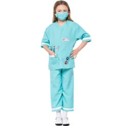2023 Kids Halloween Doctor Costume Girls Boys Halloween Party Performance Outfit