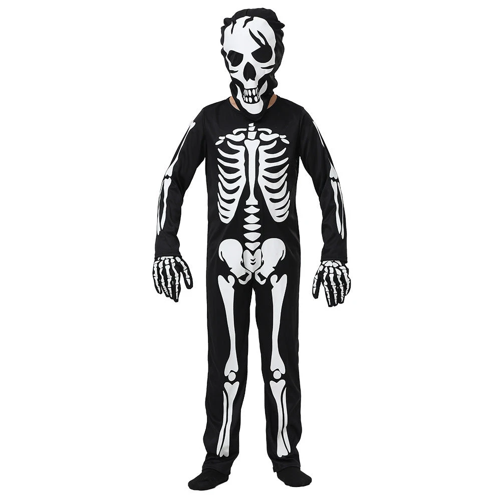 2023 New Kids Costume Glow-in-the-dark Scary Skeleton Jumpsuit Zentai Halloween Canival Outfit For Girls Boys 3 2023 New Kids Costume Glow-in-the-dark Scary Skeleton Jumpsuit Zentai Halloween Canival Outfit For Girls Boys