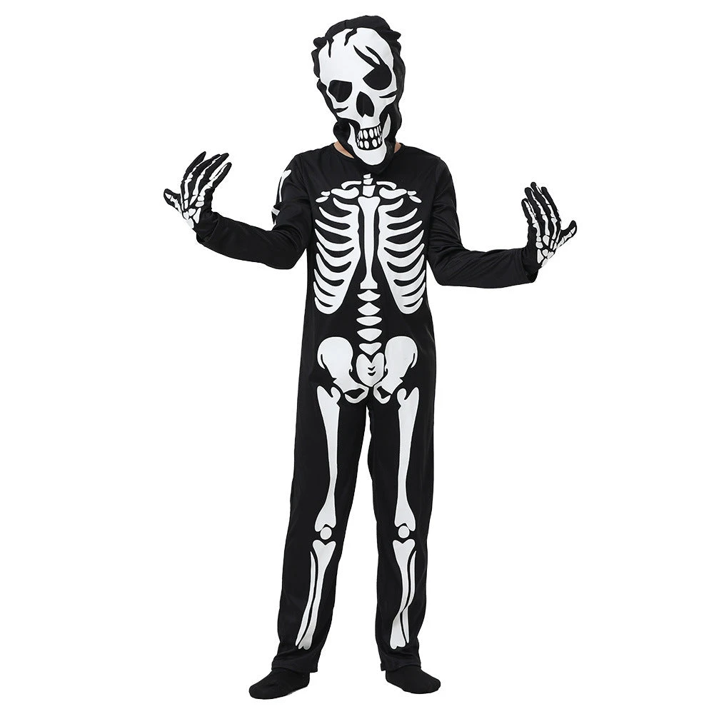 2023 New Kids Costume Glow-in-the-dark Scary Skeleton Jumpsuit Zentai Halloween Canival Outfit For Girls Boys 5 2023 New Kids Costume Glow-in-the-dark Scary Skeleton Jumpsuit Zentai Halloween Canival Outfit For Girls Boys - Image 3
