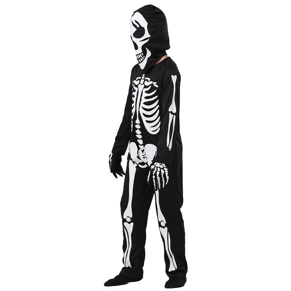 2023 New Kids Costume Glow-in-the-dark Scary Skeleton Jumpsuit Zentai Halloween Canival Outfit For Girls Boys 6 2023 New Kids Costume Glow-in-the-dark Scary Skeleton Jumpsuit Zentai Halloween Canival Outfit For Girls Boys - Image 4