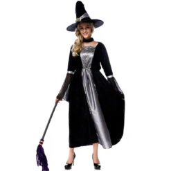 Black Mesh Spider Printed Maxi Dress Witch Costume Halloween/Stage Performance/Party -Procosplayshop 3098819509 1734513592