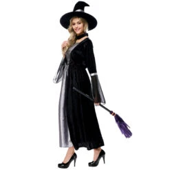 Black Mesh Spider Printed Maxi Dress Witch Costume Halloween/Stage Performance/Party -Procosplayshop 3100122139 1734513592