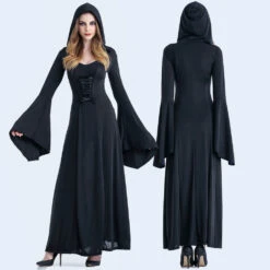 European Court Tricolor Hooded Vampire Witch Costume Halloween/Stage Performance/Party -Procosplayshop 3420334204 1734513592
