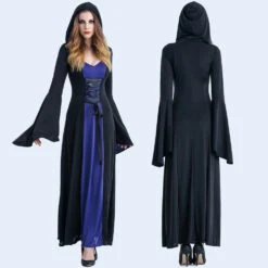 European Court Tricolor Hooded Vampire Witch Costume Halloween/Stage Performance/Party -Procosplayshop 3420558568 1734513592
