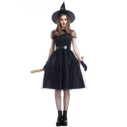 New Black Muslin Night Ghost Witch Cosplay Costume Halloween/Stage/Party -Procosplayshop 4028255494 1734513592