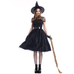New Black Muslin Night Ghost Witch Cosplay Costume Halloween/Stage/Party -Procosplayshop 4029094839 1734513592