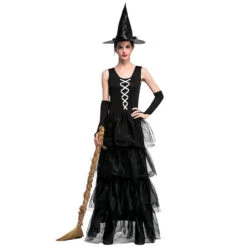 Black Sleeveless Pouf Cake Witch Costume Halloween/Stage Performance/Party 9 Black Sleeveless Pouf Cake Witch Costume Halloween/Stage Performance/Party -Procosplayshop 4406578351 1734513592
