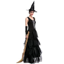 Black Sleeveless Pouf Cake Witch Costume Halloween/Stage Performance/Party 11 Black Sleeveless Pouf Cake Witch Costume Halloween/Stage Performance/Party -Procosplayshop 4409889386 1734513592