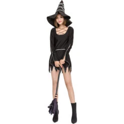 Black Irregular Lace Witch Cosplay Costume Halloween/Stage Performance/Party -Procosplayshop 4567206612 1734513592