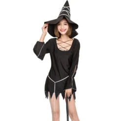 Black Irregular Lace Witch Cosplay Costume Halloween/Stage Performance/Party -Procosplayshop 4567215040 1734513592