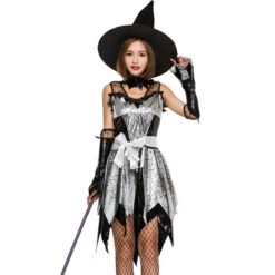 Faux Leather Lace Hot Stamping Witch Costume Halloween/Stage Performance/Party -Procosplayshop 4574490596 1734513592