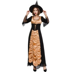 Black Muslin Maxi Dress Witch Costume Halloween/Stage Performance/Party -Procosplayshop 4582670423 1734513592
