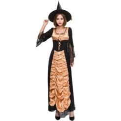 Black Muslin Maxi Dress Witch Costume Halloween/Stage Performance/Party -Procosplayshop 4582673101 1734513592