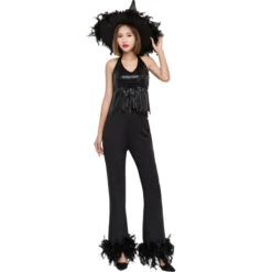 Black Cool Modern Witch Cosplay Costume Halloween/Stage Performance/Party