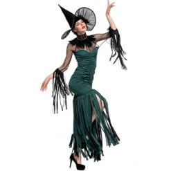 Green Fringed Witch Cosplay Costume Halloween/Stage Performance/Party