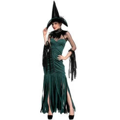 Green Fringed Witch Cosplay Costume Halloween/Stage Performance/Party -Procosplayshop 4752513380 1734513592