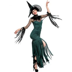 Green Fringed Witch Cosplay Costume Halloween/Stage Performance/Party -Procosplayshop 4752516358 1734513592