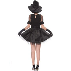 Black Muslin Mini Dress Witch Costume Halloween/Stage Performance/Party -Procosplayshop 6800400002 1734513592